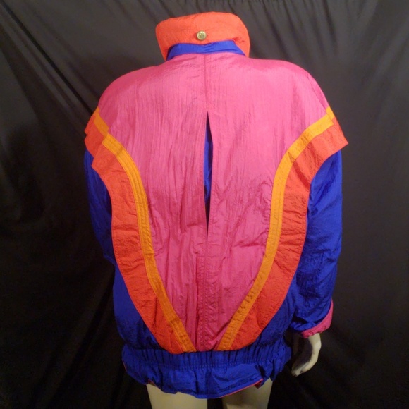 Vtg Gallery Puffer Jacket Neon BarbieCore meshed Gorpcore Style - Picture 3 of 6
